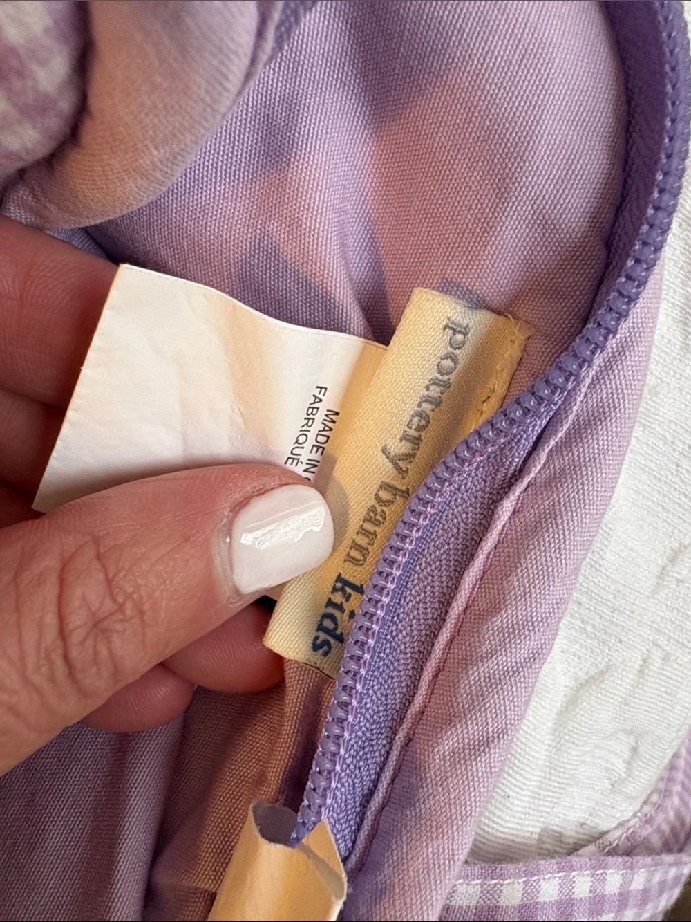 Pottery Barn Kids Cream & Lilac Bunny Hooded Comforter